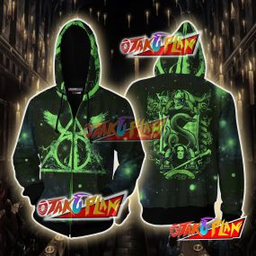 The Slytherin Snake Harry Potter Version Galaxy 3D Zip Up Hoodie