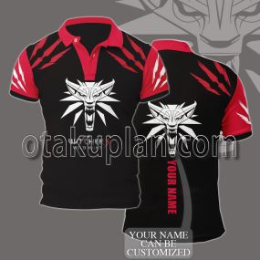 The Witcher 3 Red And Black Custom Name Polo Shirt