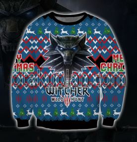 The Witcher 3 Wild Hunt Blue 3D Printed Ugly Christmas Sweatshirt
