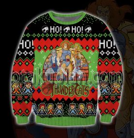 ThunderCats Group Retro Sunset Christmas Present 3D Printed Ugly Christmas Sweatshirt