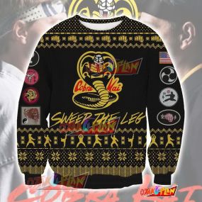 TKKTK0820 The Karate Kid Cobra Kai Knitting Pattern 3D Print Ugly Christmas Sweatshirt