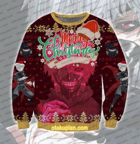 Tokyo Ghoul Pink and Red 3D Printed Ugly Christmas Sweatshirt