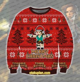 Tomb Raider Pixel 3D Printed Ugly Christmas Sweatshirt