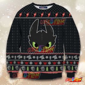 Toothless How To Train Your Dragon 3D Print Ugly Christmas Sweatshirt