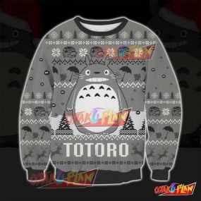 Totoro Grey 3D Print Ugly Christmas Sweatshirt V3