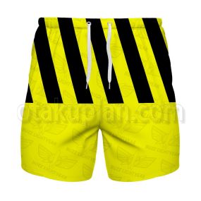Toy Story Buzz Lightyear Yellow Warning Sign Gym Shorts