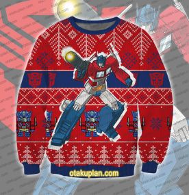 Transformers Optimus Prime 3D Printed Ugly Christmas Sweatshirt