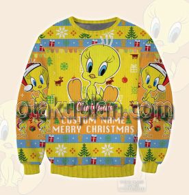 Tweety Bird Custom Name New Ugly Christmas Sweatshirt