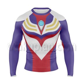 Ultraman Tiga Long Sleeve Rash Guard Compression Shirt
