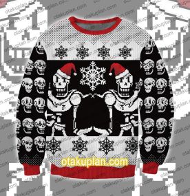 Undertale Papyrus Pixel 3D Print Ugly Christmas Sweatshirt