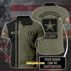 US Army Custom Name Polo Shirt