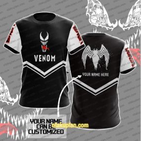 Venom White And Black Custom Name T-shirt