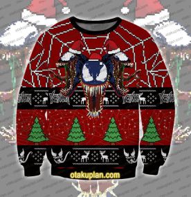 Venom Wish You a Merry Christmas 3D Printed Ugly Christmas Sweatshirt