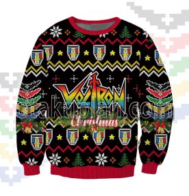 Voltron Black 3D Printed Ugly Christmas Sweatshirt