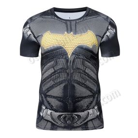 Wayne Batman Short Sleeve Compression Shirt For Men