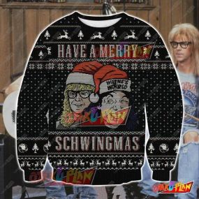 Wayne's World 3D Print Ugly Christmas Sweatshirt