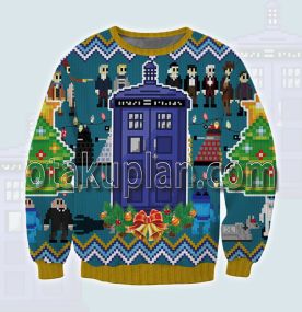 Whos Outside Doctor Who 3d Printed Ugly Christmas Sweatshirt