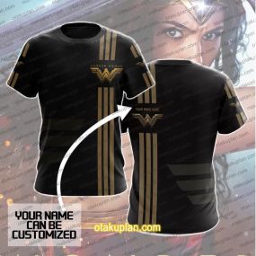 Wonder Woman Black And Golden Custom Name T-shirt