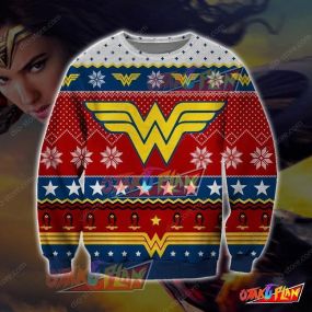 Wonder Woman Knitting Pattern 3D Print Ugly Christmas Sweatshirt