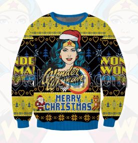 Wonder Woman Logo 3d Printed Ugly Christmas Sweatshirt