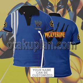 X-MEN Wolverine Grey Custom Name Polo Shirt