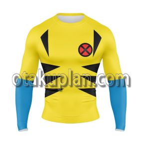 X Heros Wolverine Yellow Long Sleeve Rash Guard Compression Shirt