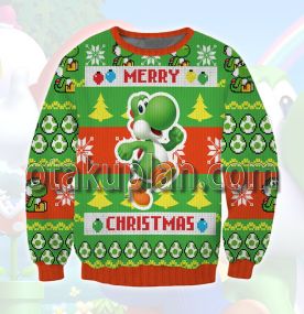 Yoshi Super Mario 3D Printed Ugly Christmas Sweatshirt