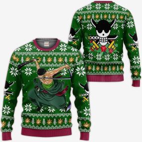 Zoro Ugly Christmas Sweater One Piece Hoodie Shirt