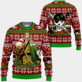 Zoro Ugly Christmas Sweater Wano One Piece Hoodie Shirt