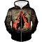 Amazing Assassin's Creed III Logo Promo Awesome Graphic Zip Up Hoodie AC032