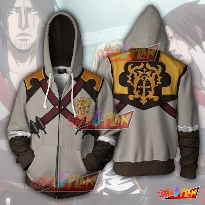 Anime Castlevania 3D Hoodies Cosplay Trevor Sypha Zipper Sweatshirt Jacket Coat 
