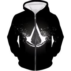 Amazing Logo Assassin's Creed Cool Black Zip Up Hoodie AC010
