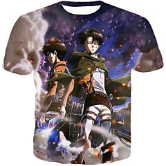 Attack on Titan Awesome Captain Levi and Eren Yeager T-Shirt AOT013