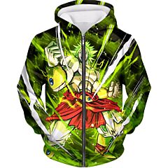 Dragon Ball Super Broly Legendary Super Saiyan Ultimate Action Graphic Anime Zip Up Hoodie DBS164