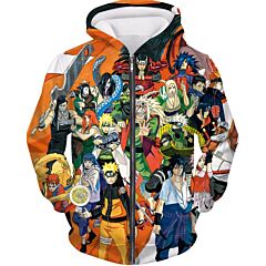 Naruto All CharactersZip Up Hoodie