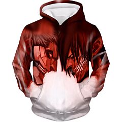Attack on Titan Cool Armoured Titan Vs Eren Yeager White Printed Hoodie AOT030