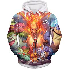 Pokemon Ash Ketchum All Cool First Generation Pokemons Awesome Hoodie PKM041