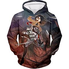 Attack on Titan Super Skilled Soldier Mikasa Ackerman Ultimate Anime Action Hoodie AOT098