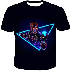 Amazing Space Hero Star Lord Super Cool Black T-Shirt GOG064