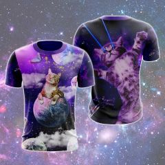 Cat And Butterfly In Space T-Shirt