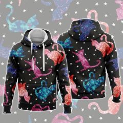 Colorful Starry Cats Hoodie
