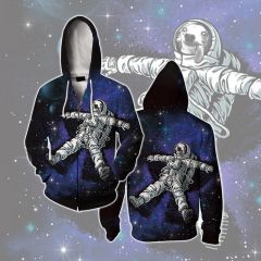 Draw A Dog With Wings In The Star Sea Zip Up Hoodie